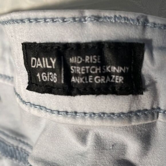 Buffalo David Bitton light blue Daily mid-rise stretch skinny ankle grazer 16/36 - Picture 8 of 11